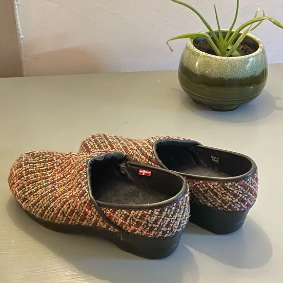 Sanita Women’s Tweed Multicolored Comfy Clog Slip On Shoe Size 6.5 Work - Picture 3 of 5